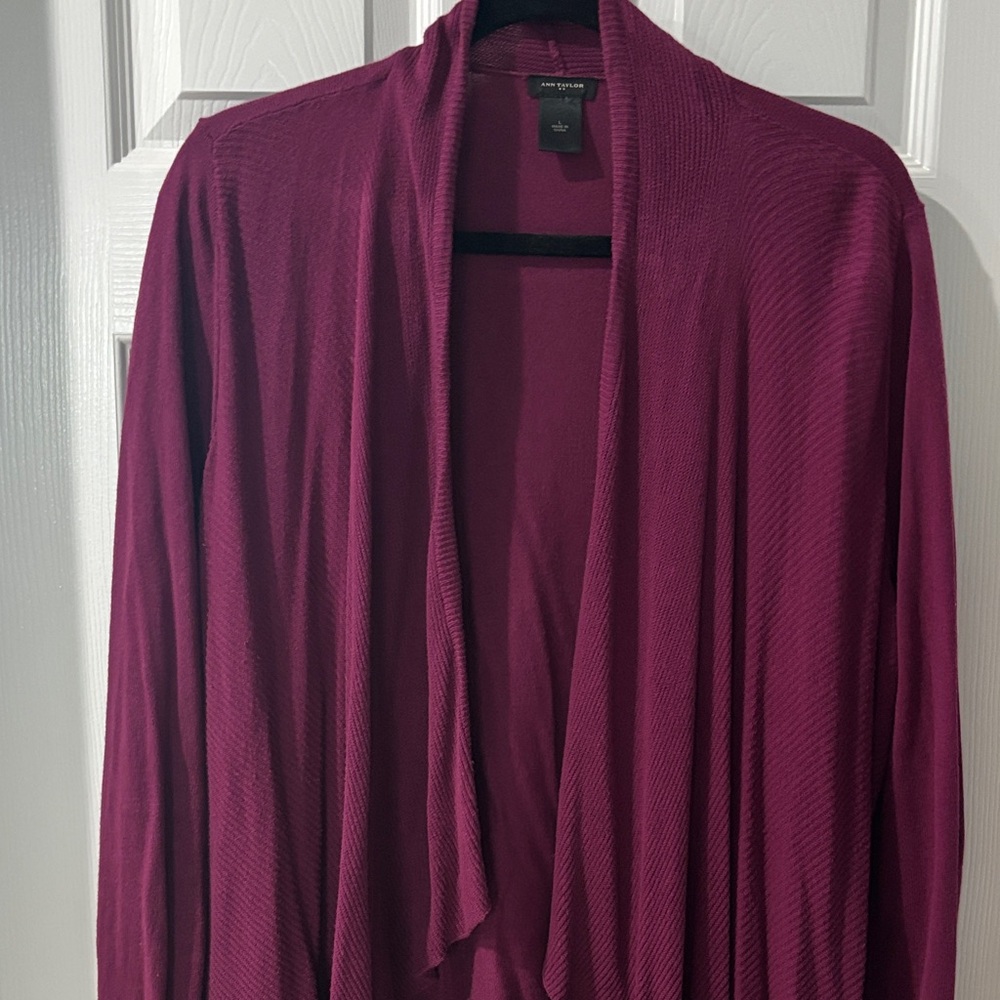 Ann Taylor Rich Burgundy Cardigan